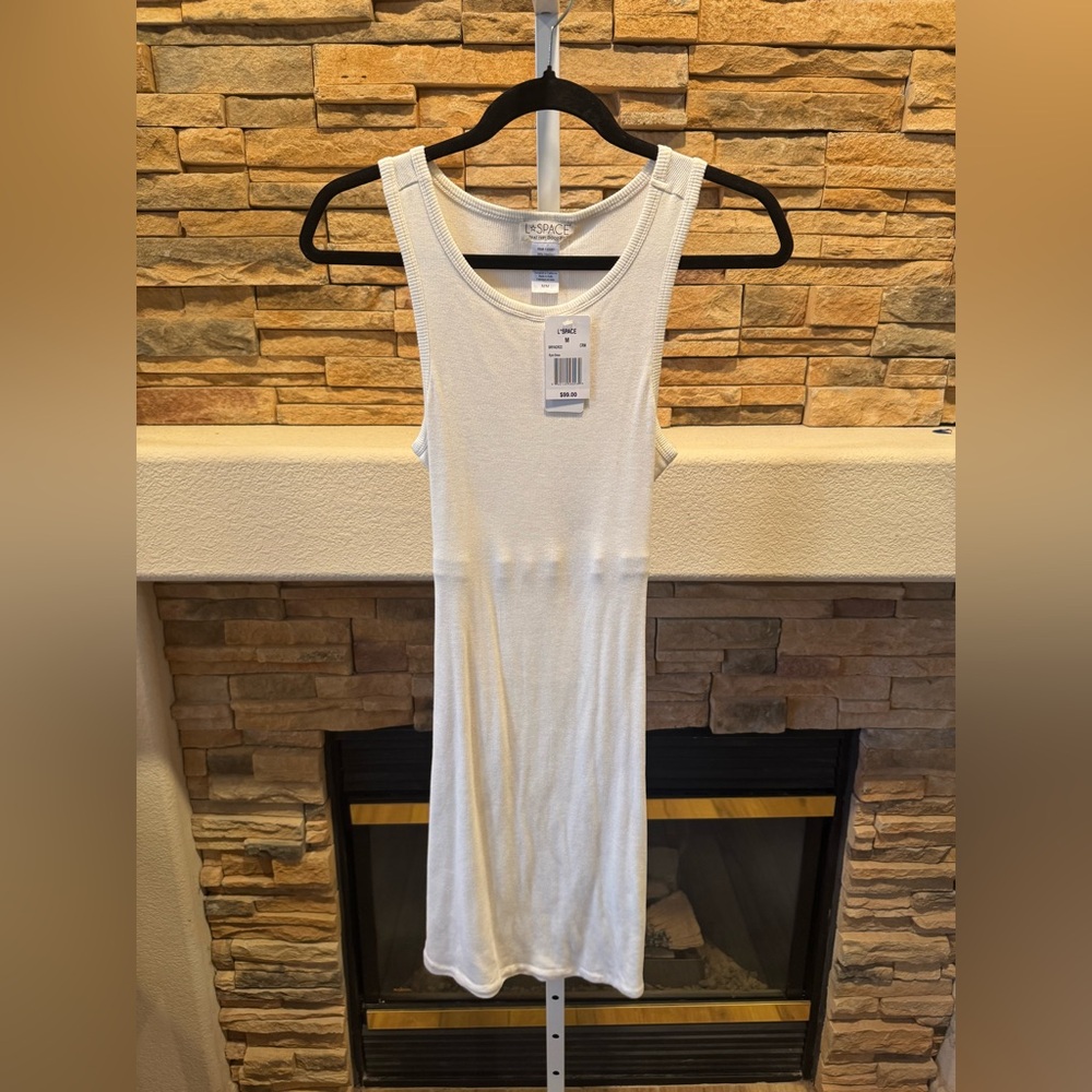L*Space Ribbed White Midi Dress size medium